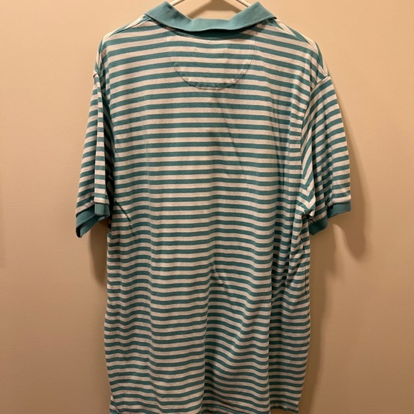 Chaps Men's Green Striped Polo Shirt - Picture 2 of 3